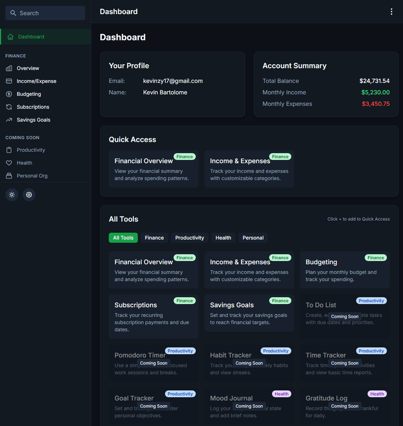 Life Dashboard